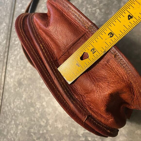 Vintage Brown Genuine Waxed Leather Crossbody Purse Shoulder Bag Handmade Retro - Picture 14 of 15